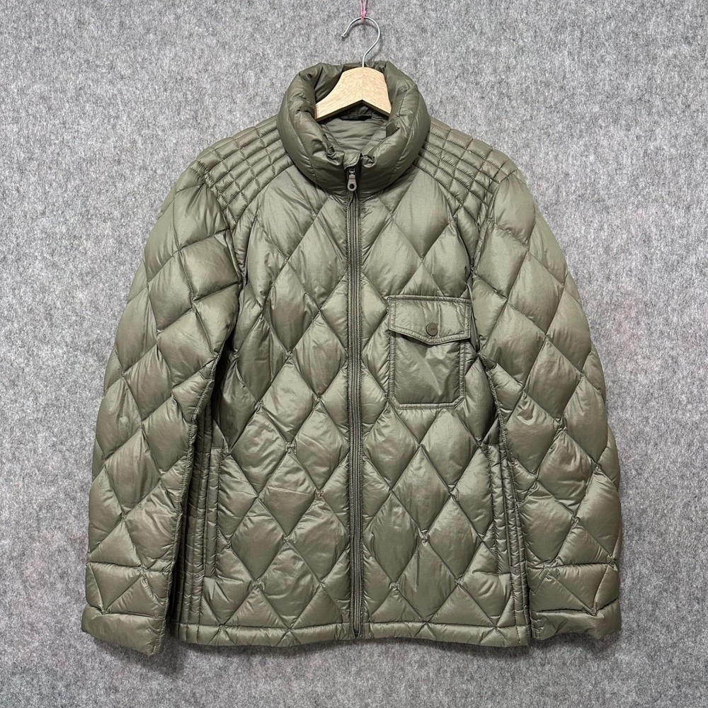 Yeti Germany Mens Quilted Down Jacket Olive Green Size S Lightweight Puffer Coat